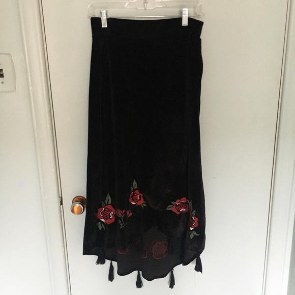 Velvet Floral Skirt